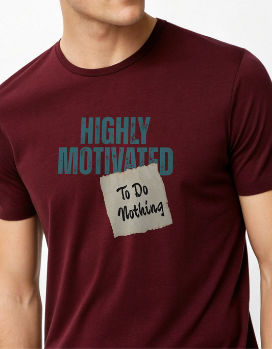 Highly Motivated To Do Nothing Funny Lazy Unisex Classic Crew T-Shirt