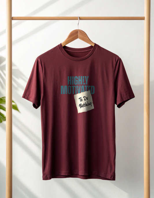 Highly Motivated To Do Nothing Classic Crew T-Shirt