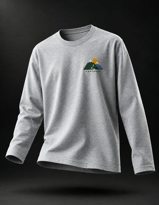 Sukoon Men's Full Sleeve Embroidery T-Shirt