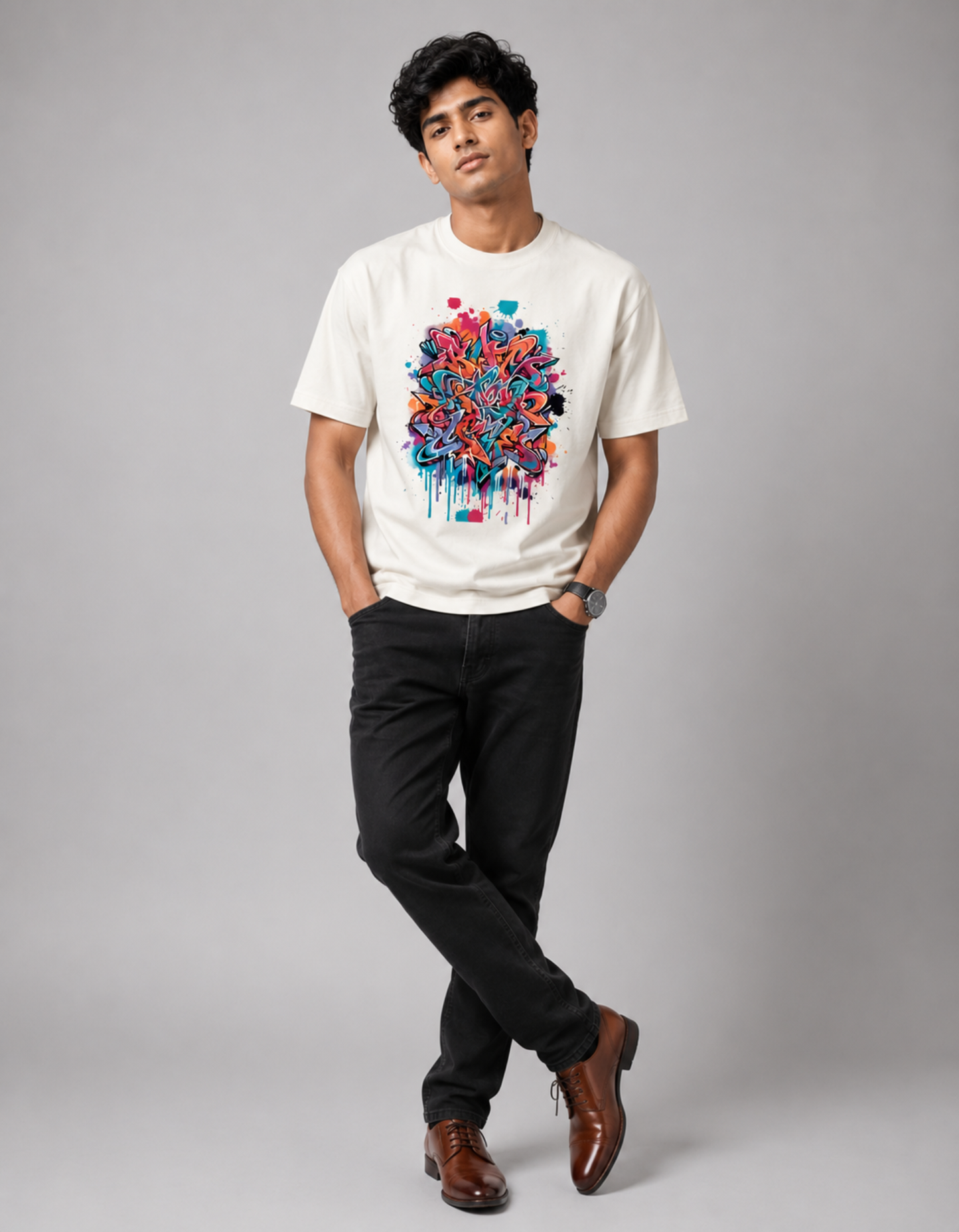 Color Splash Graphic Classic Crew T-Shirt