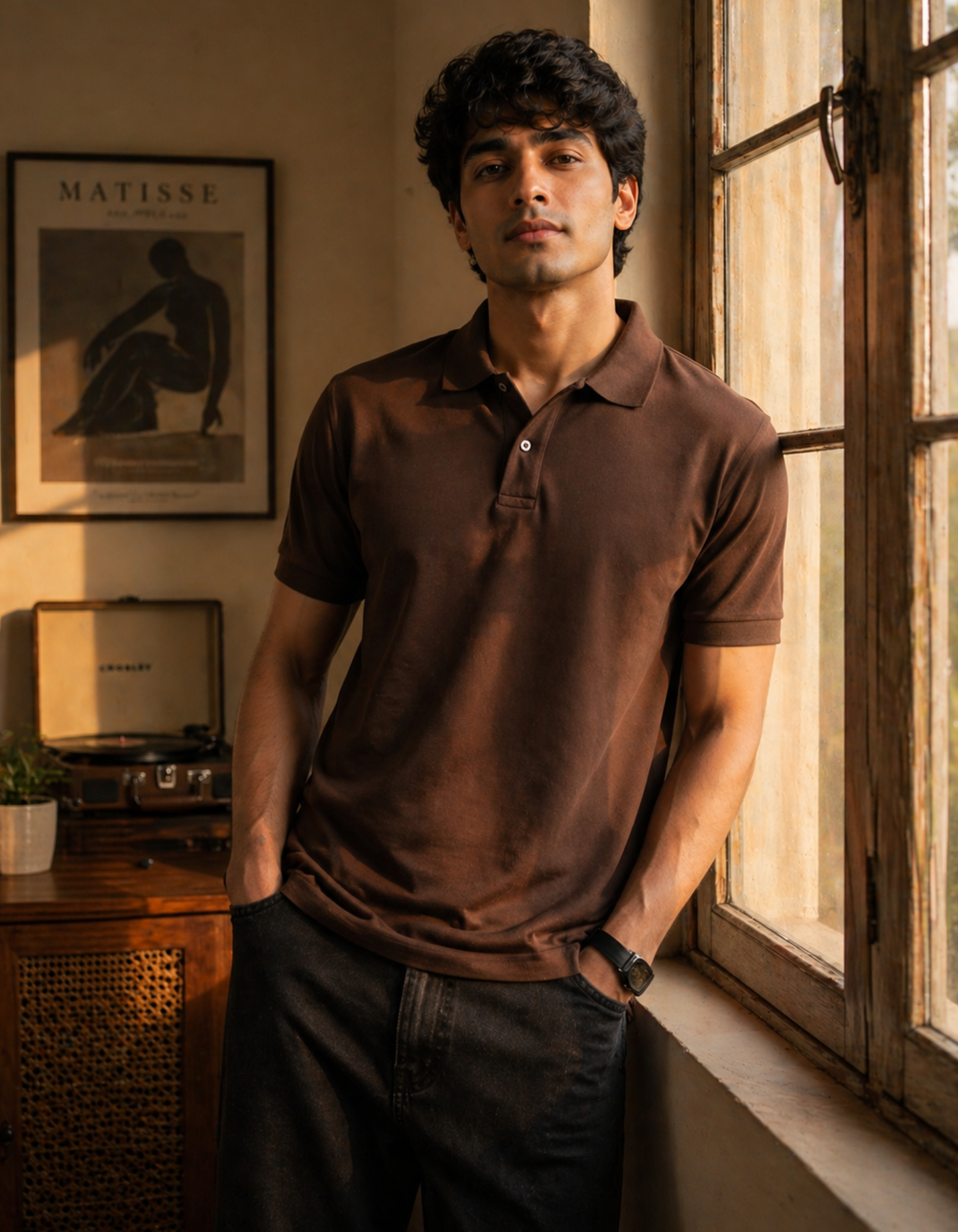 Coffee Brown Men's Polo