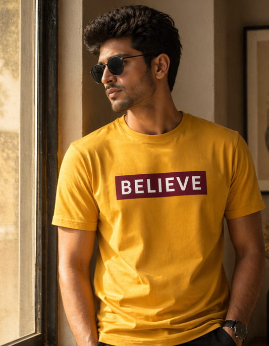 Believe Motivational Classic Crew T-Shirt