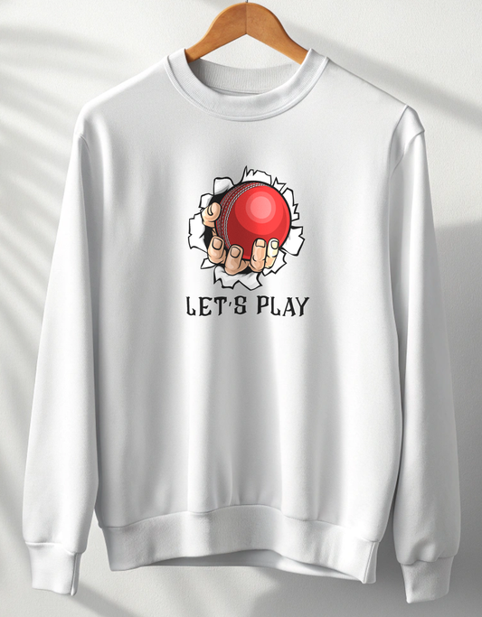 Buy Let's Play White Sweatshirt for Men in India