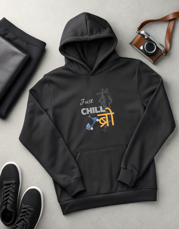 Buy Just Chill Bro Black Hoodie for Men