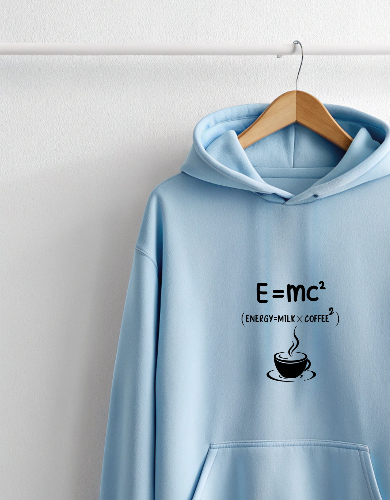 Buy E = mc² Coffee Baby Blue Hoodie for Men