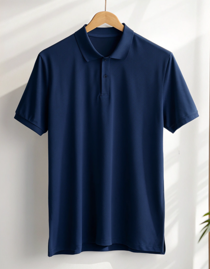 Men's Polo Navy Blue T-shirts at ₹599