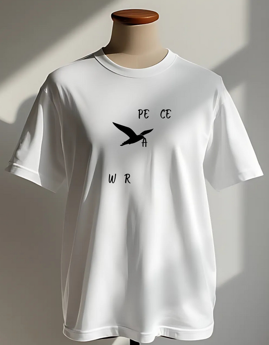 Peace Word Bird Unisex Classic Crew T-Shirt