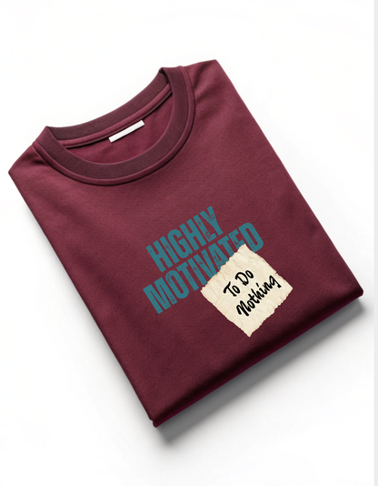 Highly Motivated To Do Nothing Funny Lazy Unisex Classic Crew T-Shirt