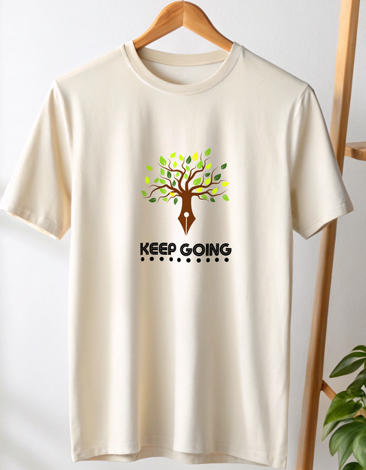 Keep Going Motivational Tree Pen Unisex Classic Crew T-Shirt
