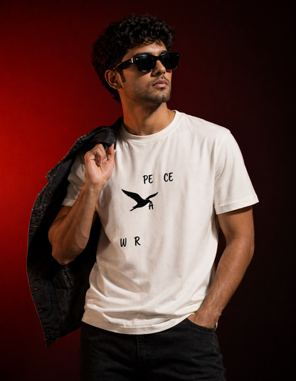 Peace Word Bird Classic Crew T-Shirt