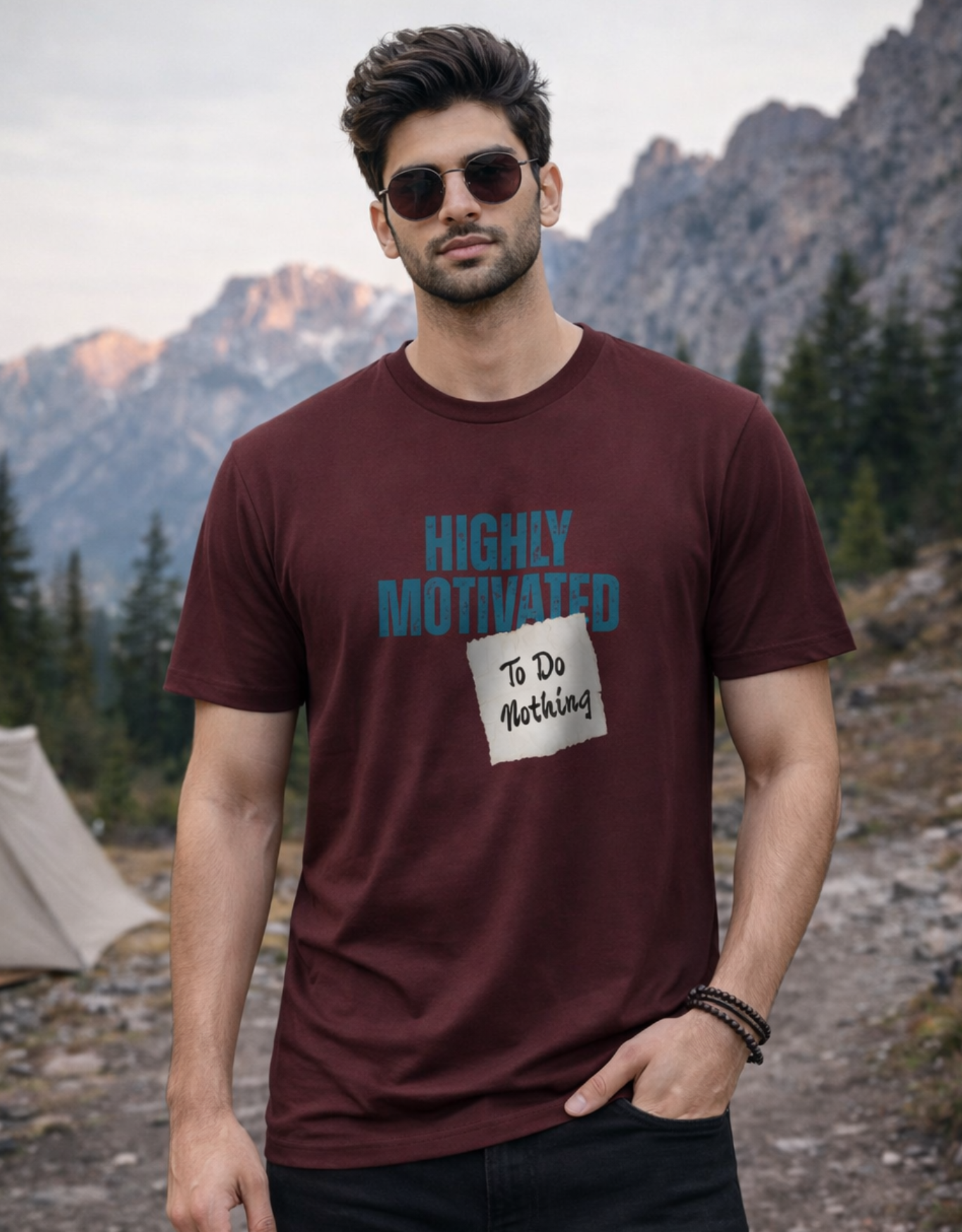 Highly Motivated To Do Nothing Classic Crew T-Shirt