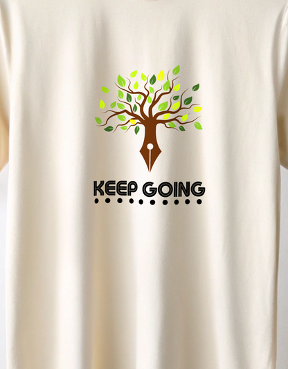 Keep Going Motivational Tree Pen Unisex Classic Crew T-Shirt