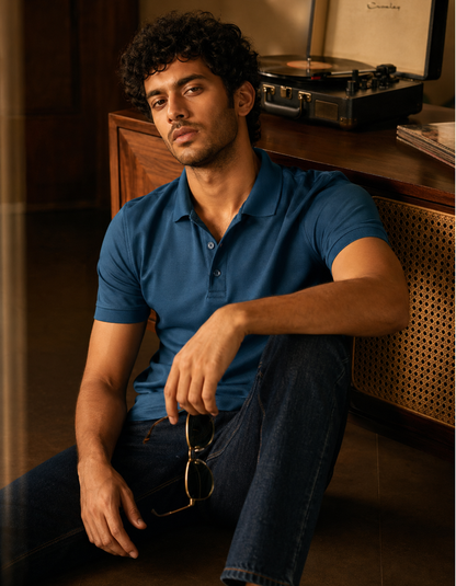 Petrol Blue Men's Polo