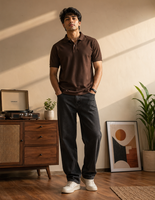 Coffee Brown Men's Polo