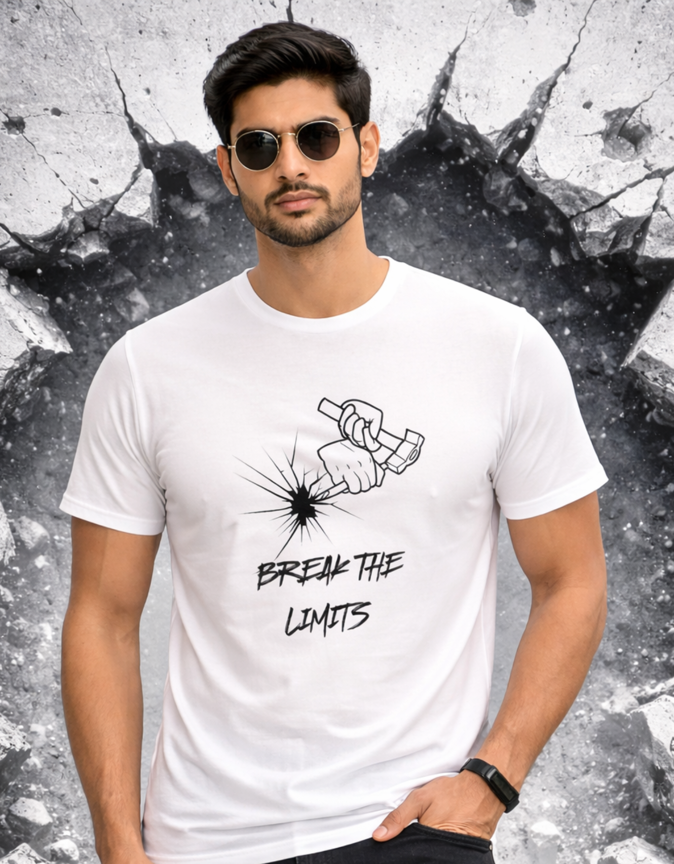 Break the Limits Motivational Classic Crew T-Shirt