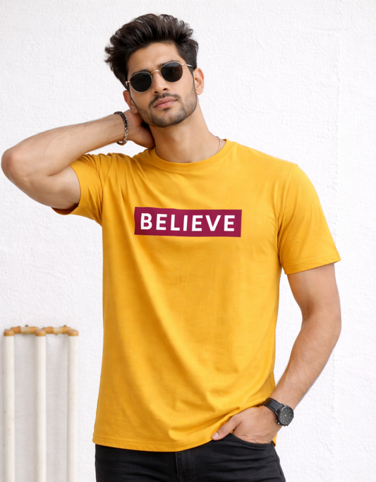 Believe Motivational Classic Crew T-Shirt