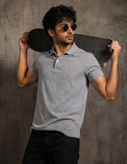 Men's Polo Grey Melange