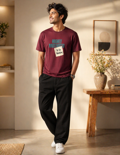 Highly Motivated To Do Nothing Classic Crew T-Shirt