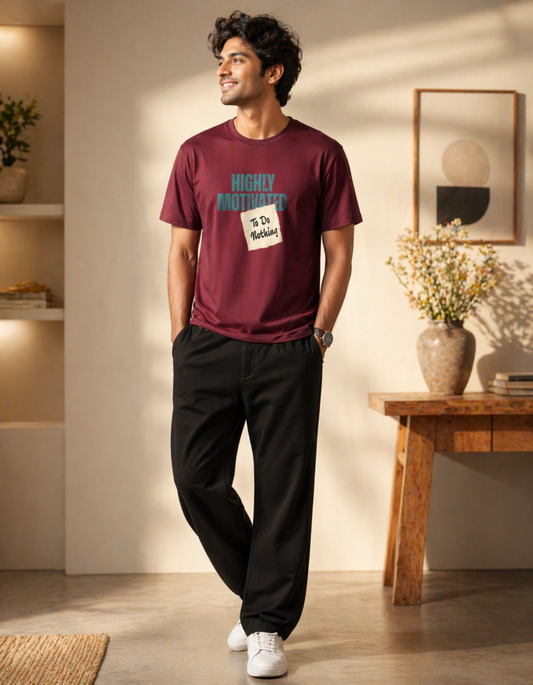 Highly Motivated To Do Nothing Classic Crew T-Shirt
