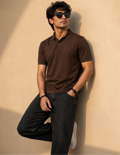 Coffee Brown Men's Polo