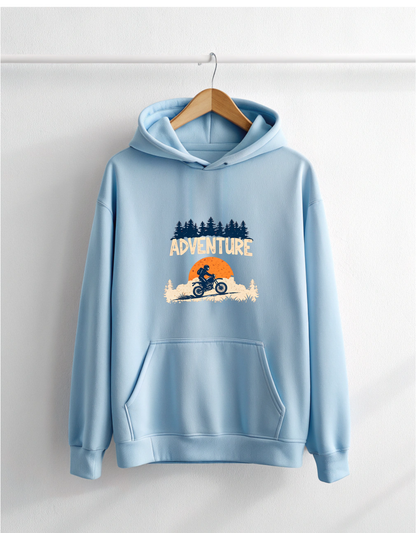 Adventure Baby Blue Hoodie for Men