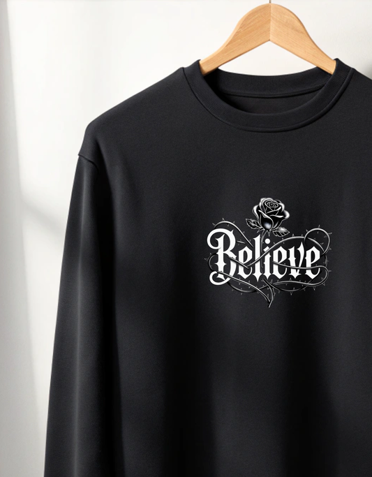 Buy BELIEVE Black Sweatshirt for Men 