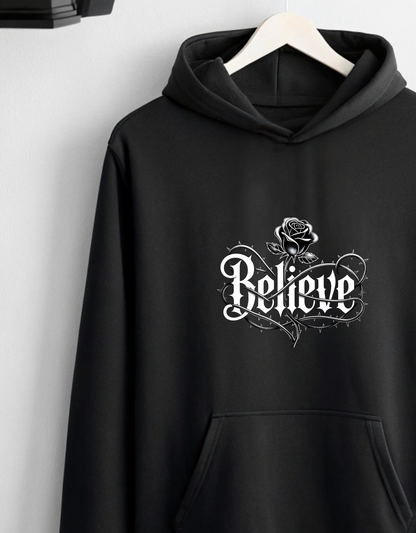 Buy Believe Black Hoodie for Men