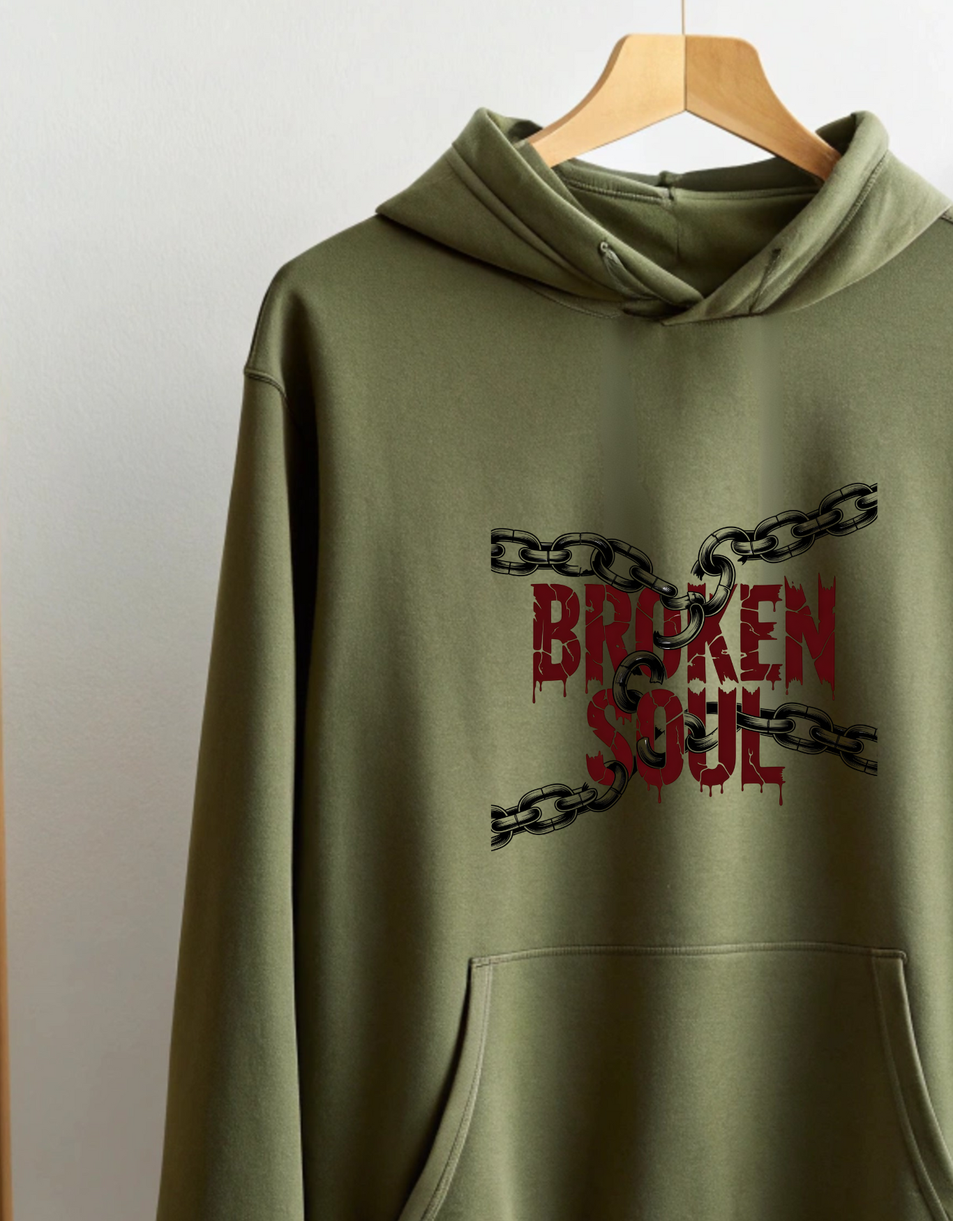 Buy Broken Soul Green Hoodie for Men