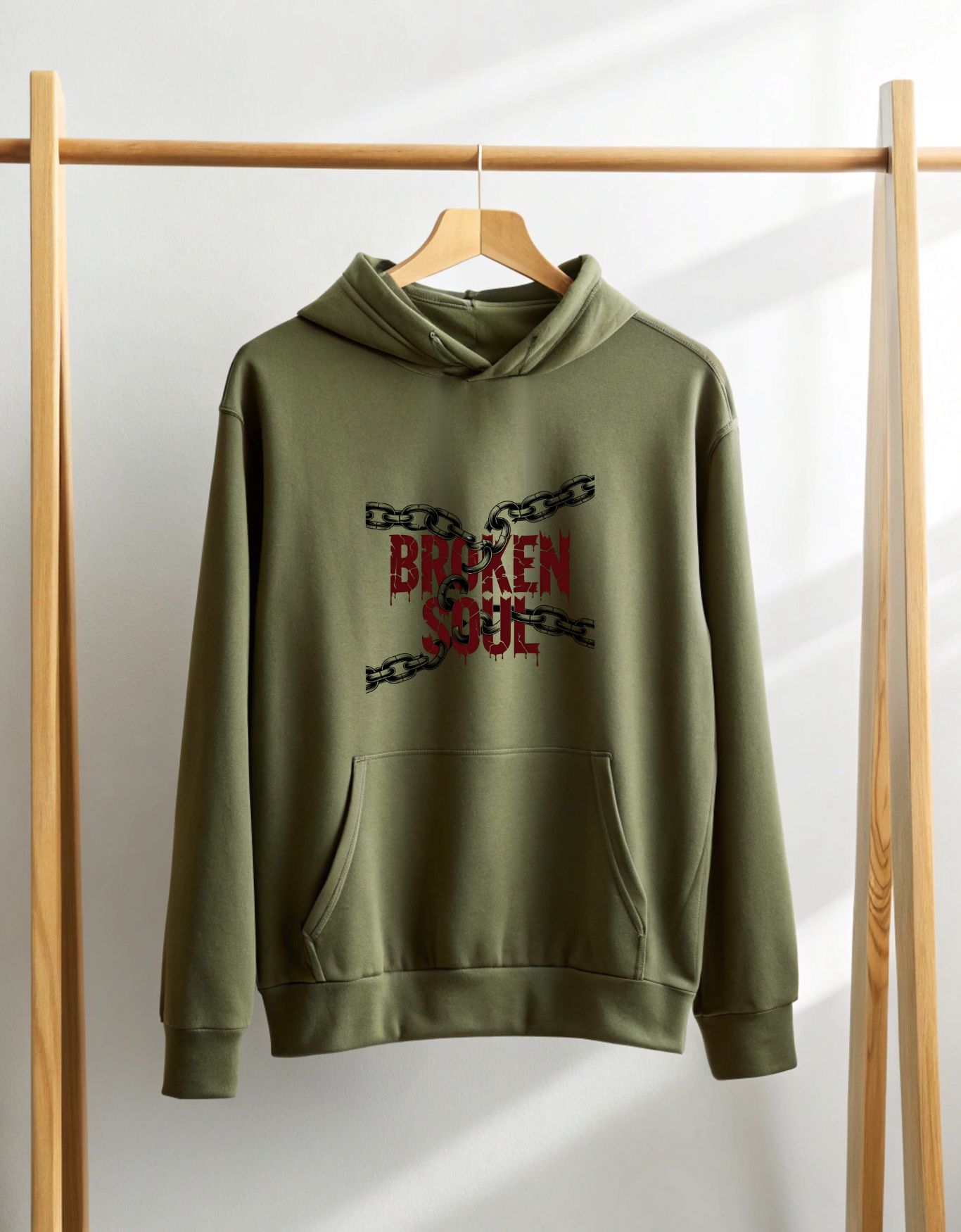 Buy Broken Soul Green Hoodie for Men