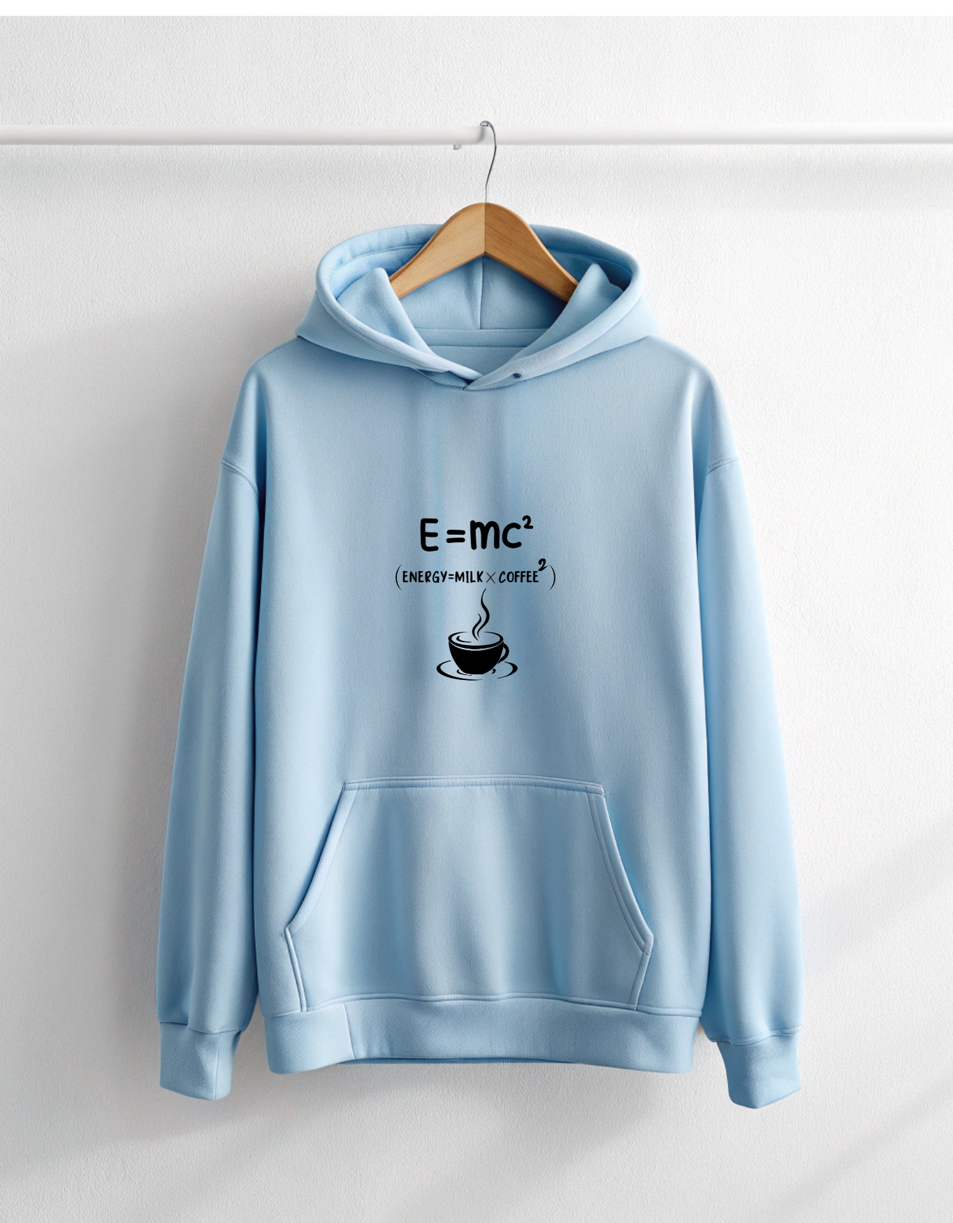 Buy E = mc² Coffee Baby Blue Hoodie for Men