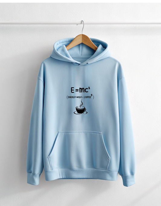 Buy E = mc² Coffee Baby Blue Hoodie for Men