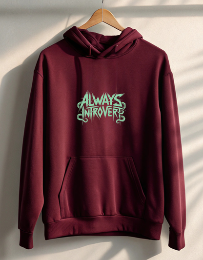 Buy INTROVERT Maroon Hoodie for Men