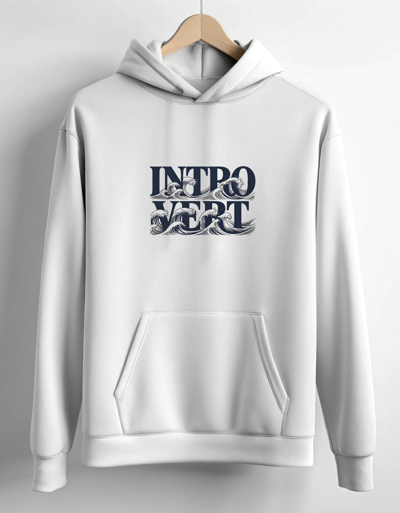 Introvert White Hoodie for Men