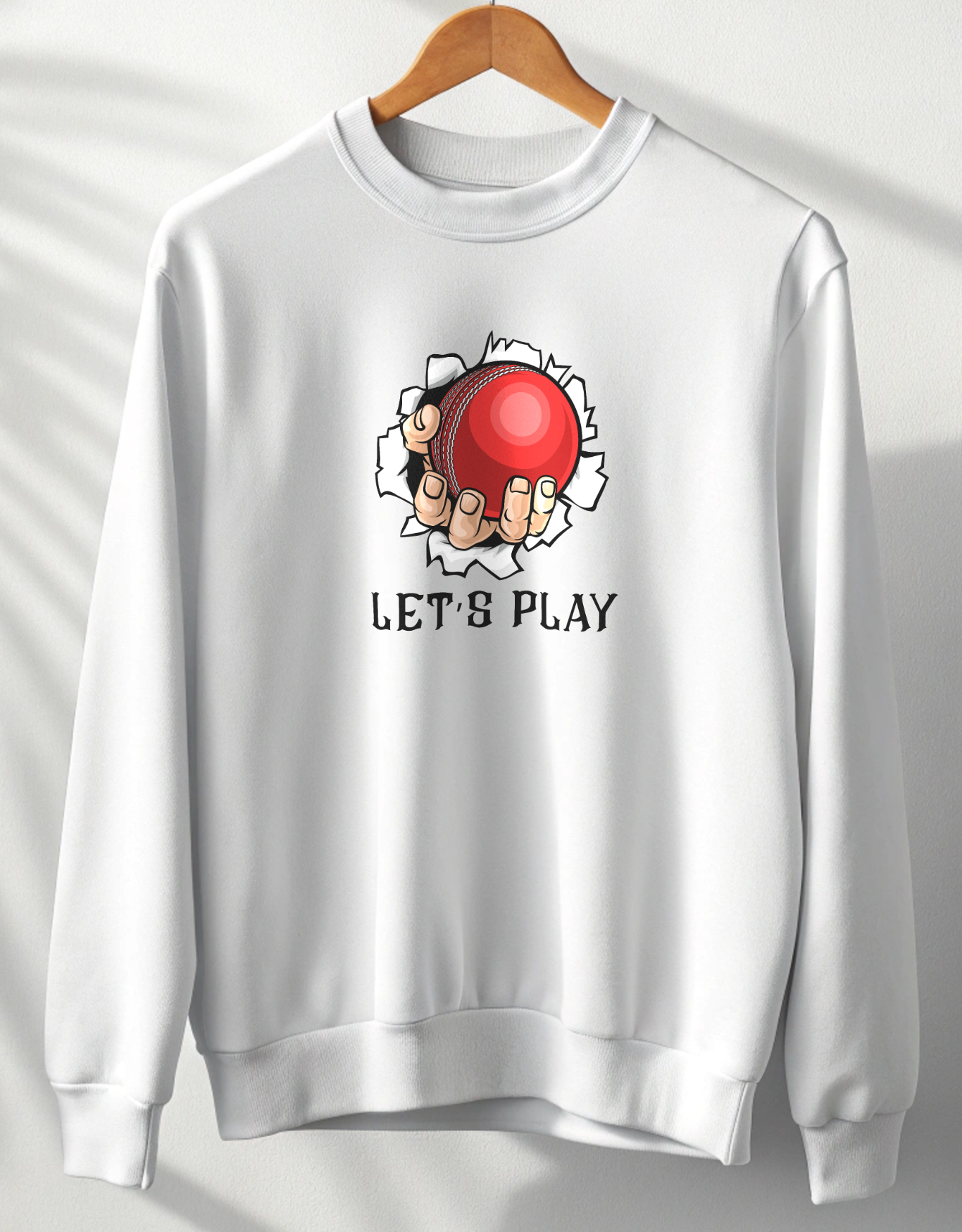 Buy Let's Play White Sweatshirt for Men in India