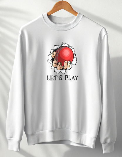 Buy Let's Play White Sweatshirt for Men in India
