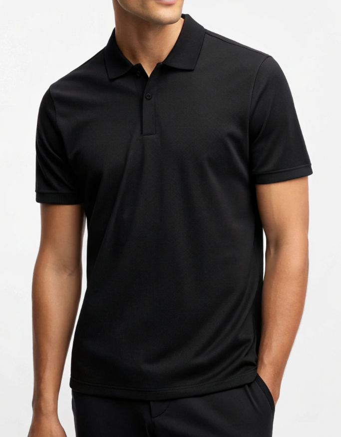 Men's Polo Black T-shirts at ₹599