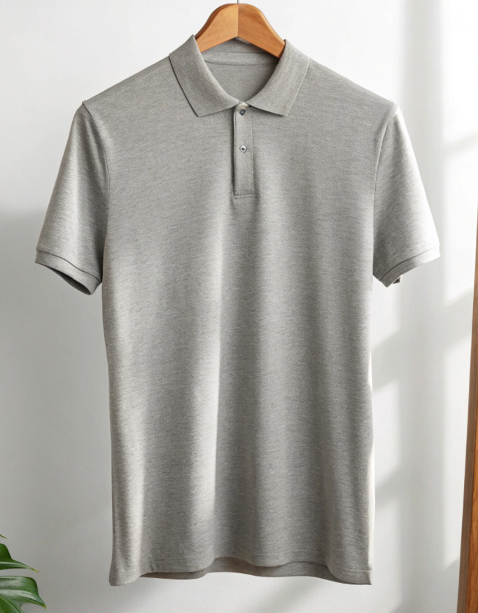 Men's Polo Grey Melange T-shirts at ₹599