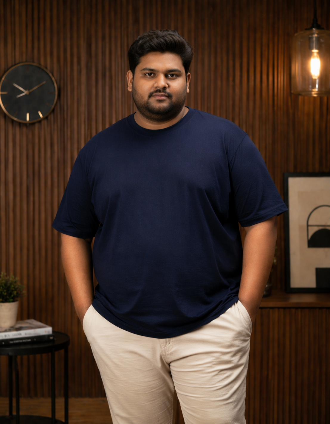 Buy Navy Blue Plus Size XXXXL T-Shirts Online For Men