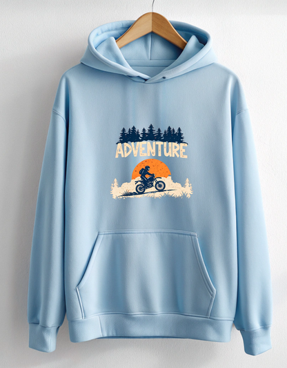 Adventure Baby Blue Hoodie for Men