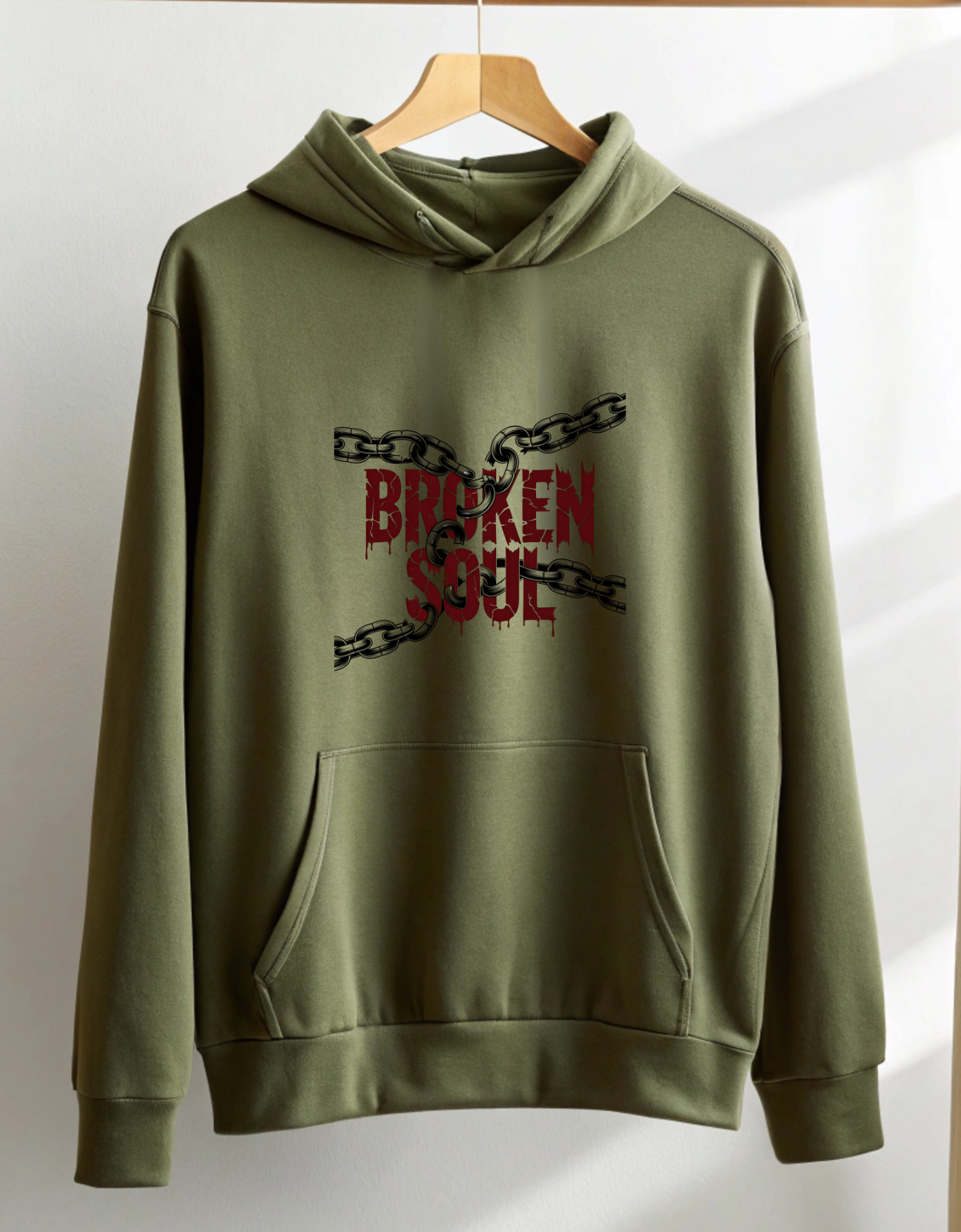 Buy Broken Soul Green Hoodie for Men