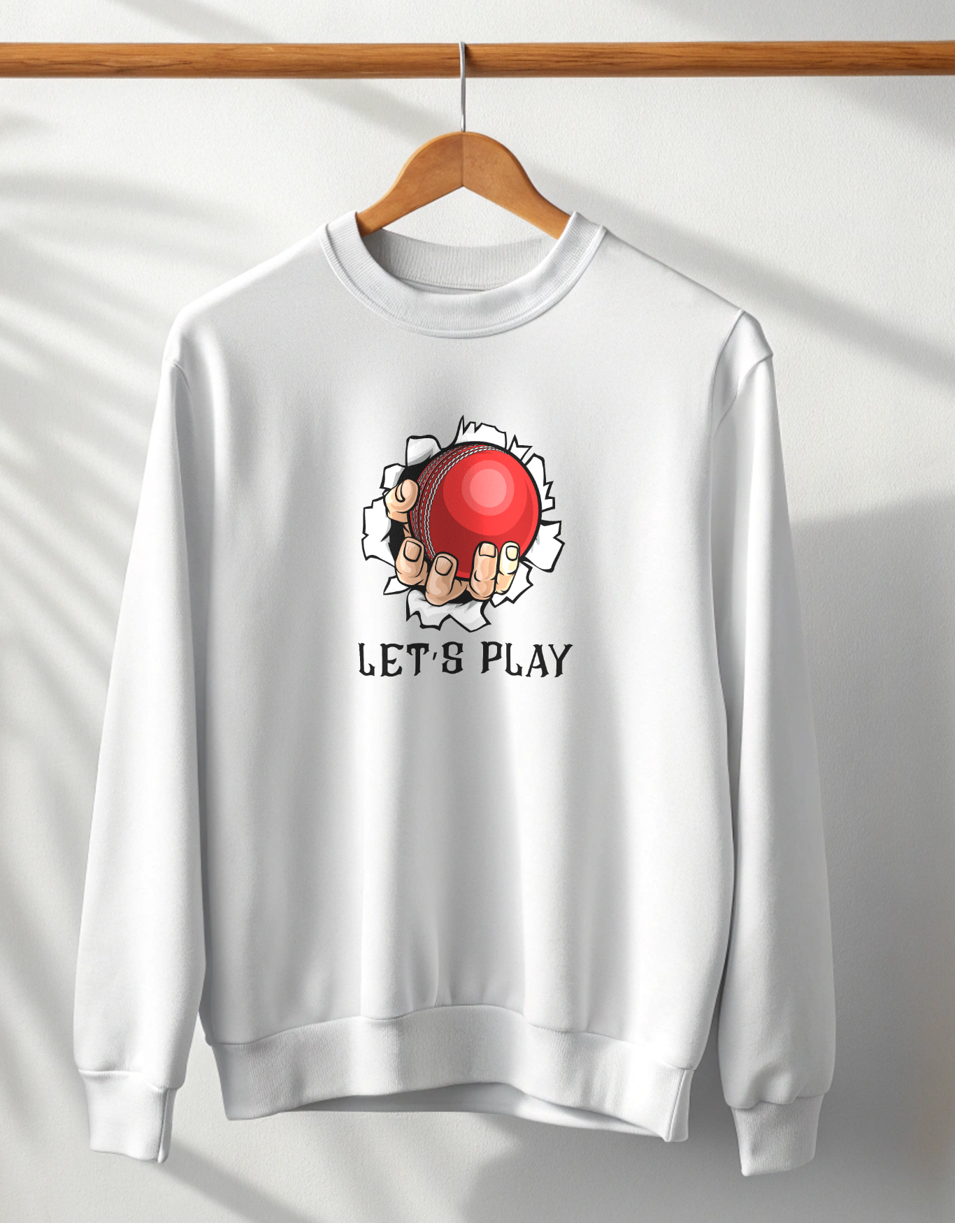 Buy Let's Play White Sweatshirt for Men in India