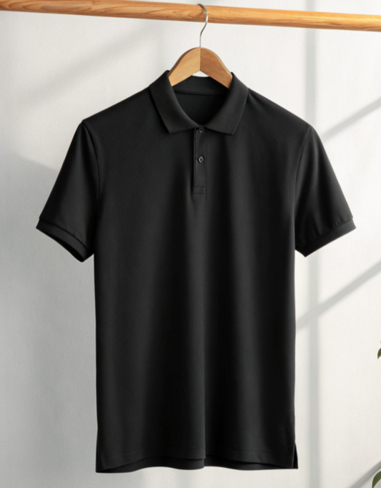 Men's Polo Black T-shirts at ₹599