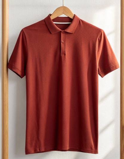 Men's Polo Brick Red T-shirts at ₹599