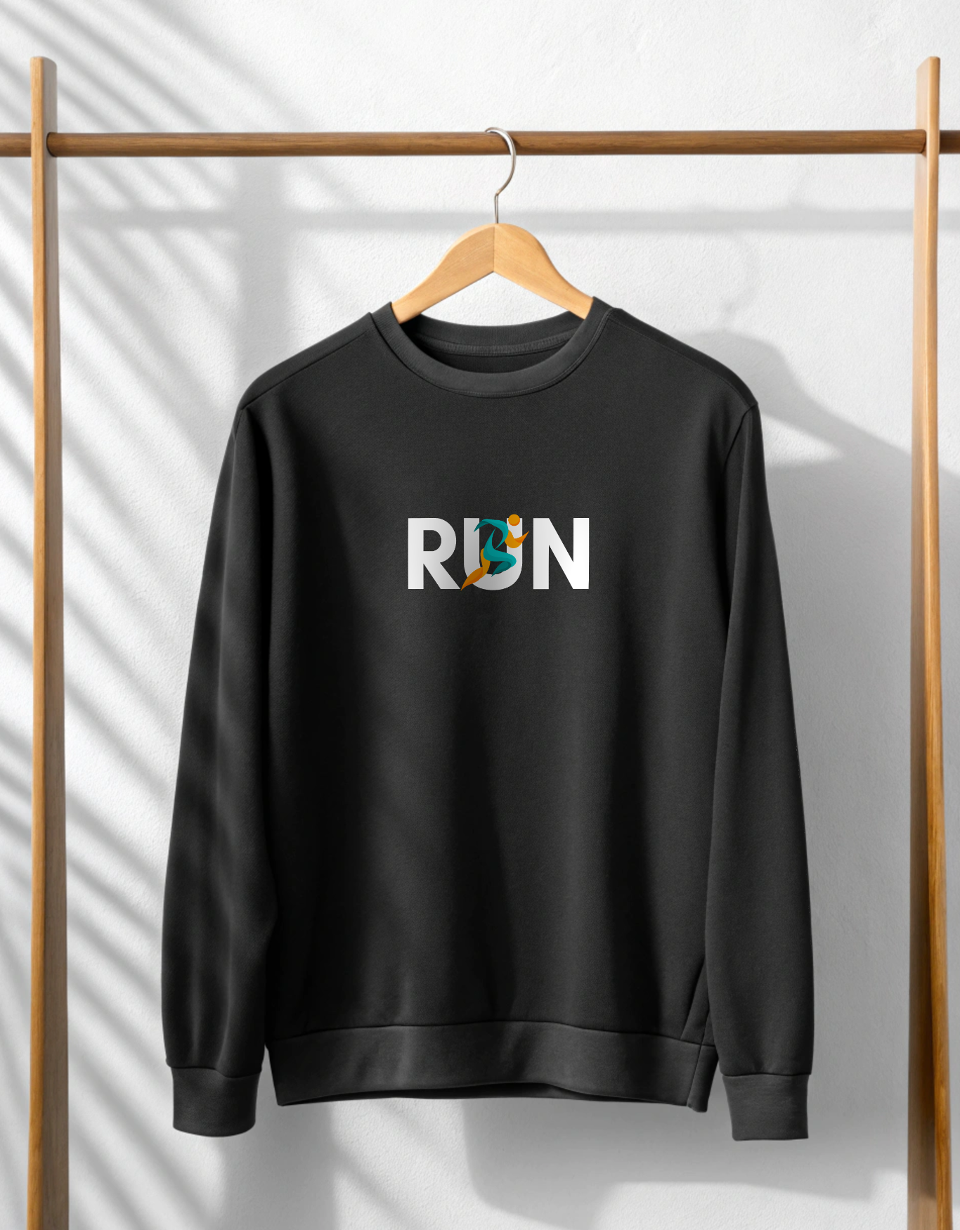 Buy RUN Black Sweatshirt for Men in India