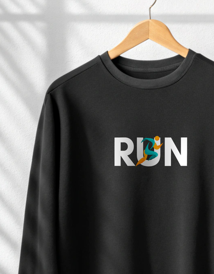 Buy RUN Black Sweatshirt for Men in India