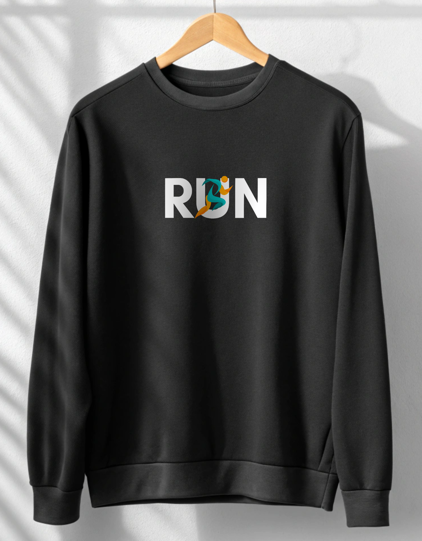 Buy RUN Black Sweatshirt for Men in India