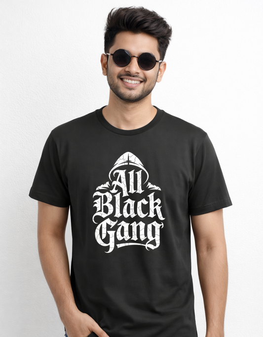 Buy Stylish All Black Gang Classic Fit T-Shirt