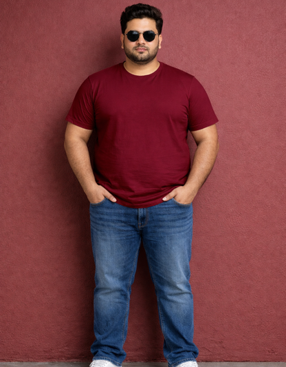 Buy XXXL, XXXXL & 5XL Plain Maroon T-Shirts for Men 2026