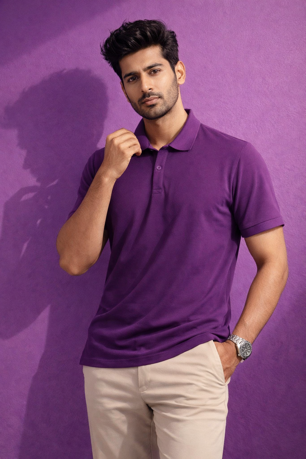Men's Polo Purple T-shirts at ₹599