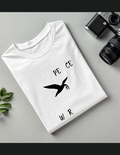 Peace Word Bird Unisex Classic Crew T-Shirt